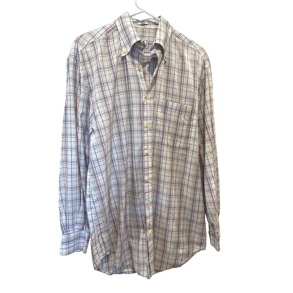 Peter Millar Men's‎ Medium Button Down Shirt Plaid Check Cotton Casual Work EUC